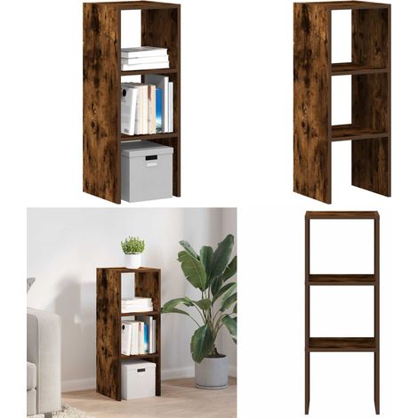 vidaXL Bücherregal Stapelbar Räuchereiche 30x30x80 cm Holzwerkstoff (1/5)