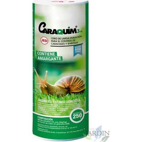 Molusquicida Caraquim 250gr Resistente a Humedad, No Impermeable para Control de Plagas