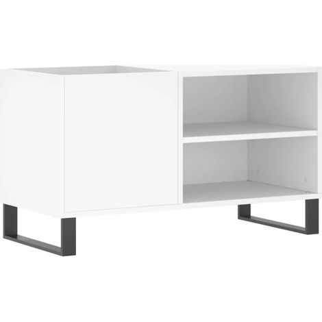 Práctico armario para discos de estilo industrial 85 x 38 x 48 cm madera contrachapada blanco 020049115 (1/5)