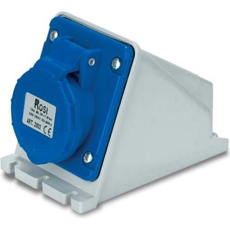Presa industriale da parete, 230V, 2P+T, 16A, IP54 - Rosi 1002502 (1/2)