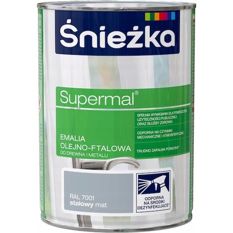 Śnieżka Supermal Öl-Phthalsäure-Emaille Holz Metall Stahl matt 0,8L