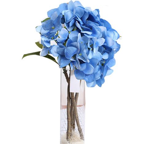 Bouquet D Hortensias Artificiels En Soie Bleu Pour Mariage Décoration Intérieure Et Extérieure Lot De 1 (1/2)