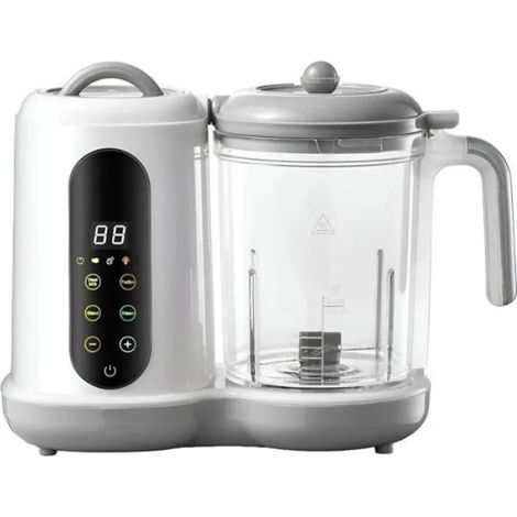 Robot Bébé 4 en 1 Cuisson Vapeur et Mixeur, 400 ml, Auto-nettoyant, Sans BPA, Minuterie, Gris