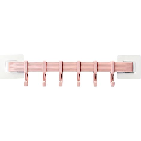 Crochets muraux, porte-manteau sans perçage, porte-serviettes multifonctionnel pour chambre, salle de bain, entrée, couleur abricot (1/5)