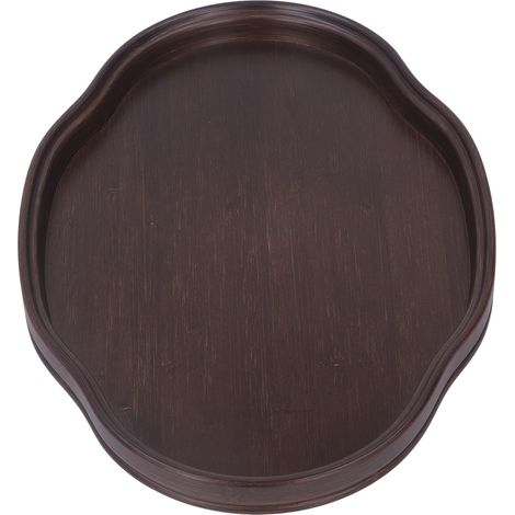 Plateau à thé en bambou couleur noyer, plateau de service, assiette à rafraîchissements pour table basse, cuisine ou salon (1/5)