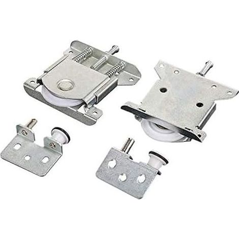 Roulette porte coulissante 2 pièces – Acier zinc et nylon – Charge 35 kg – Roues de 43 mm pour fonctionnement silencieux (1/3)