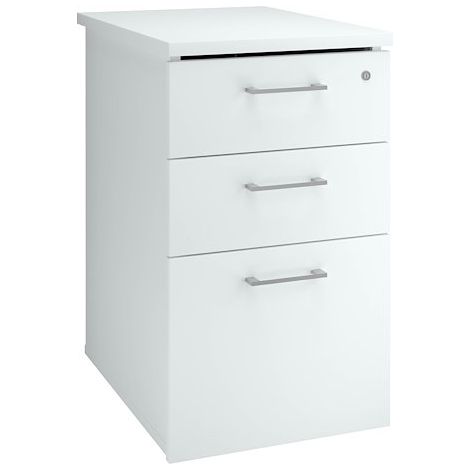 Caisson hauteur de bureau bois 60 cm - Arch - - Tiroirs blanc - Maxiburo