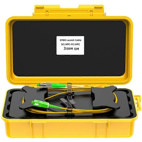 Boîtier de lancement OTDR à fibre optique, anneau de fibre optique, boîtier de transmission OTDR, éliminateur de zone morte 300M SC/APC-FC/APC (1/5)