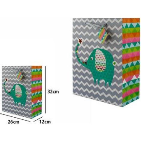 Trade Shop - SET MIT 3 UMSCHLÄGEN GESCHENKTÜTEN TASCHEN MIT TIEREN 26X32X12CM 65904 VERSCHIEDENE MODELLE - (1/2)