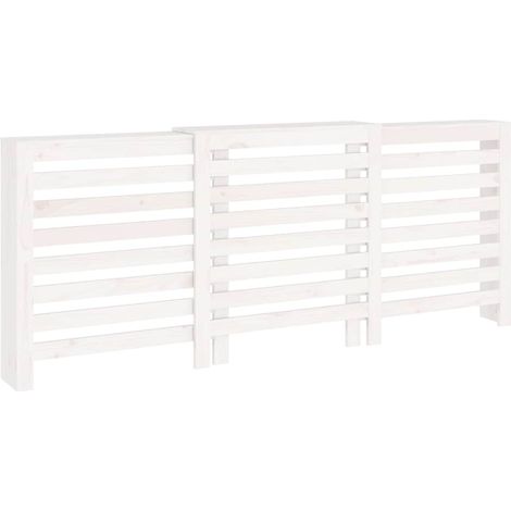 vidaXL Cubierta de radiador madera maciza de pino blanco 210x21x85 cm (1/2)