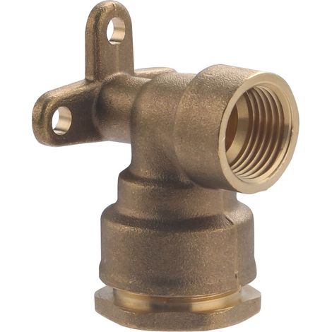 Noyon & Thiebault – Coude applique laiton pour tuyau polyéthylène sortie femelle F1/2' – Fixation par écrou – Ø 20 mm – Alimentation en eau potable