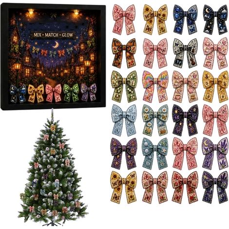 Halloween Countdown Kalender 24 Tage 2026 Leuchtende Schleife aus Acryl Süßer schmuck Für Feierlichkeit, Party, Wand, Fenster, Tür, Kamin, Kaminsims, , Home Office, Eingangsbereich (1/5)
