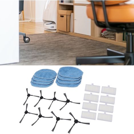 Kit d'accessoires de robot aspirateur-nettoyeur, pièces de remplacement pour Mannv/ZCWA/ONSON BR150 BR151 : 8 éponges, 8 brosses latérales, 8 filtres (1/5)
