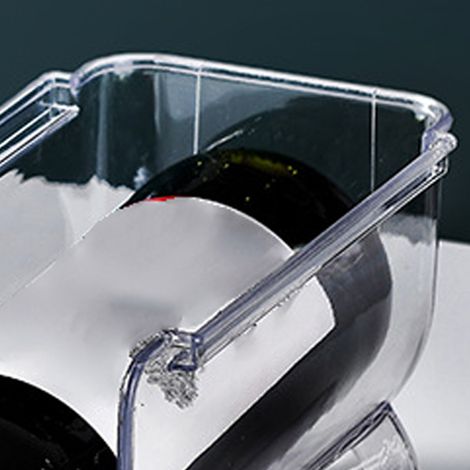 Casier à vin empilable, objet décoratif, usage domestique, porte-bouteilles créatif en plastique pour bière, boissons, réfrigérateur, porte-gobelets, unité unique, transparent. (1/5)