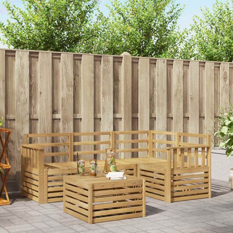 vidaXL Outdoor-Sofagarnitur 5 pcs Weiß 59 x 59 x 37 cm (1/5)