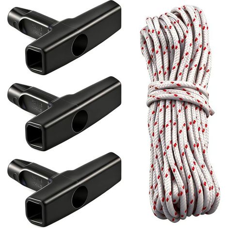 Corde de démarrage, 10 m, 3,0 mm, avec 3 poignées de démarrage, pour tondeuse, tronçonneuse, coupe-bordure, coupe-bordure, pièces de moteur (1/5)