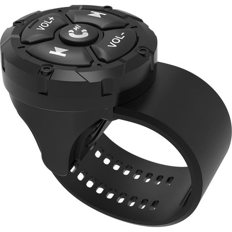 Télécommande Bluetooth Media Button,Contrôleur de musique sans fil imperméable pour moto de vélo de voiture,Bouton de commande du volant compatible pour iPhone / Android Phone Noir (1/5)