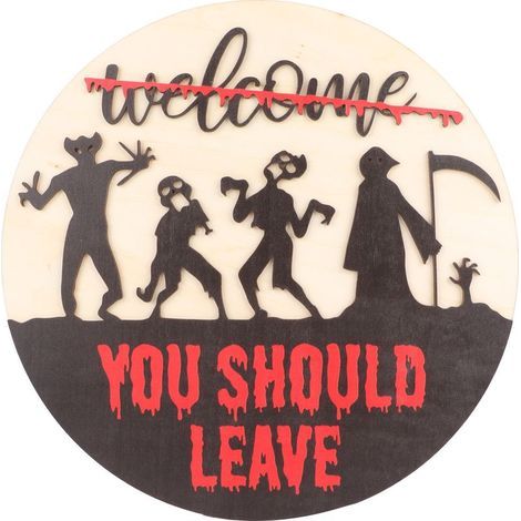 Bienvenue Halloween Panneau 3D Thème Ferme Horreur Décoration Porte Porche (1/5)