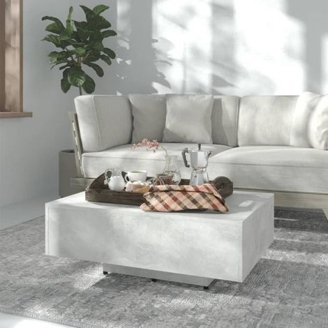 Table basse Gris béton 85x55x31 cm Bois d'ingénierie (1/5)