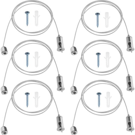 10 Ensembles Kit de Suspension d'éclairage Kit de Câble de Fil de Suspension au Plafond Câble de Câble Métallique de Lumière Suspendue Fil de Lustre Robuste Suspension de Lumière Réglable (1/5)
