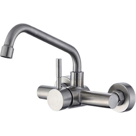 Wasserhähne, Küchenarmaturen, 2-Loch-Wandmischbatterie, Schwenkauslauf, Einhebel-Badarmatur, Geschenk (1/5)