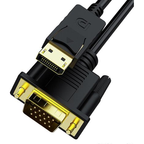Utilisez un câble adaptateur VGA pour connecter votre ordinateur à un périphérique d'affichage VGA, qui prend en charge la résolution 1920x1080p, assure une transmission stable et offre des couleurs r (1/5)