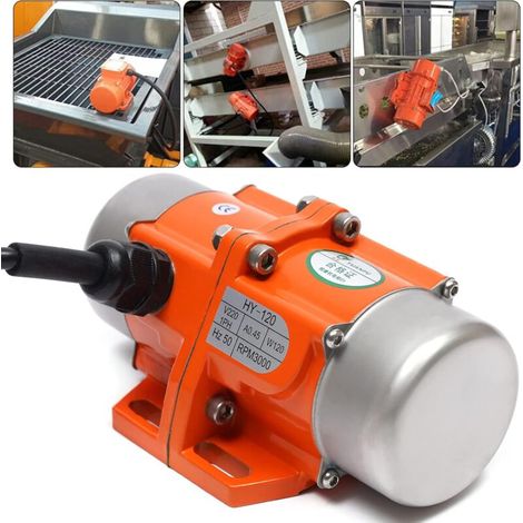 Motore vibrante asincrono monofase da 120 WVelocità 3000 giri/minutoTensione 220 VDimensioni: 18,9 x 11 x 8,2 cmApplicazioni industriali