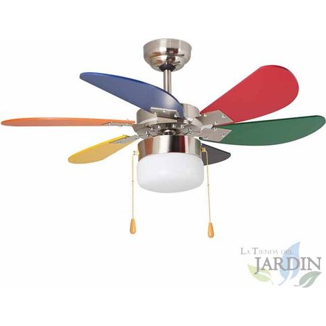 Ventilateur de plafond Orbegozo  Éclairage LED  6 pales multicolores  3 vitesses  Air frais et style unique