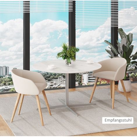 2er Set Esszimmerstühle Polsterstuhl Beige 55x56x74 cm OKMYHOME (1/4)
