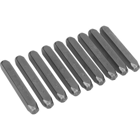Ensemble de tampons numériques professionnels de 9 pièces, kit de tamponnage numérique de 5 mm, comprend une boîte de rangement, convient à la création de bijoux et au gaufrage du cuir. (1/5)