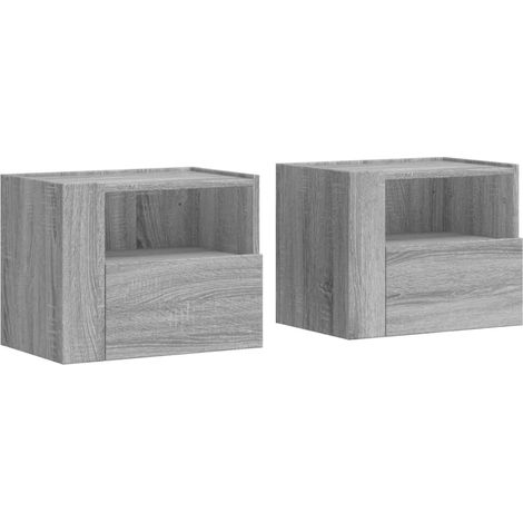 Maison Exclusive - Wand-Nachttische 2 Stk. Grau Sonoma 45x30x35 c
