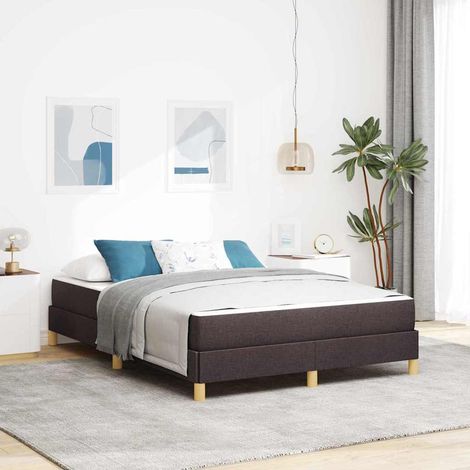 Boxspringbett mit Matratze Dunkelbraun 140 x 190 cm Stoff