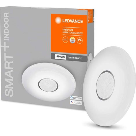 Applique et plafonnier LED intelligents pour une utilisation en intérieur avec technologie WiFi, couleur de la lumière variable(3000K-6500K), blanc, 41cm,compatible avec Google et Alexa,ORBIS (1/5)