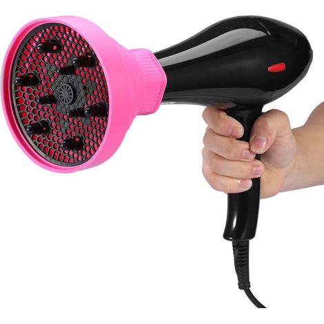 Diffuseur pliant universel pour sèche-cheveux - Accessoire de coiffure nomade (Rose) (1/5)