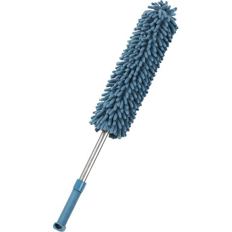 Plumeau télescopique lavable réutilisable microfibre chenille extensible 62-95cm bleu foncé pour maison plafond bureau (1/4)