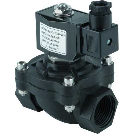 Electrovanne gaz 3/4' – Normalement fermée – Commande directe – Pression max 8 bar – Fluide : eau, air, fioul – IP65 – ELV