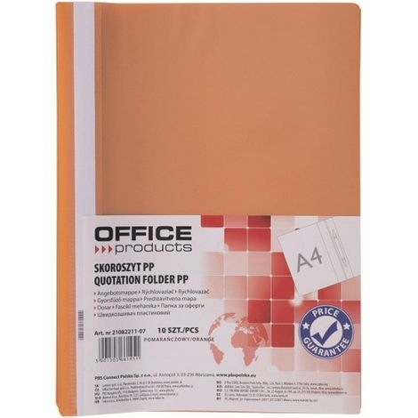 Cartelline A4 in PP arancione (10 pezzi)