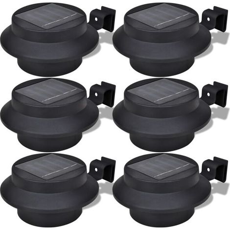 Ensemble complet de lampes solaires pour clôture et fossé de drainage, noir (1/5)