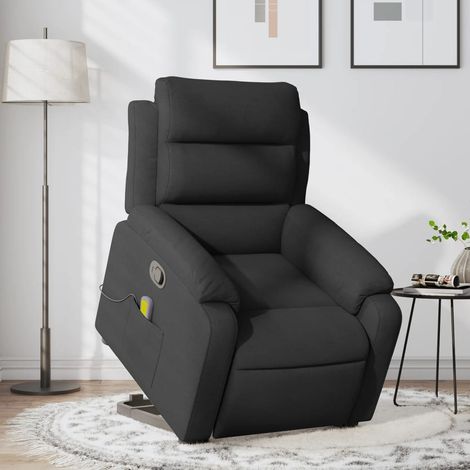 Fauteuil de massage inclinable-Chaise de relaxation-Fauteuil Relax Noir Tissu 156830 (1/5)