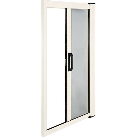 Marca – Moustiquaire de fenêtre à enrouleur – Structure en aluminium peint – Toile en fibre de verre grise – Caisson carré 40mm – Dimensions ajustables