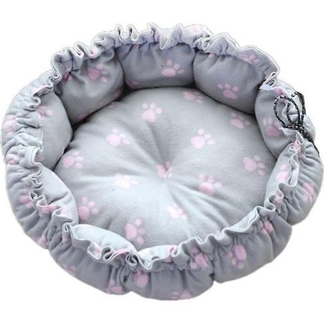Rundes Katzenbett für Katzen, warmes Winterkissen, Hundebett mit Kordelzug, komfortabler Kätzchenkorb, Größe S, verstellbares und gemütliches Design.