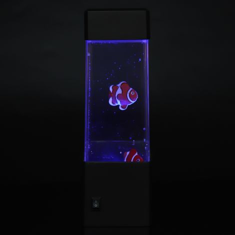 Lámpara LED relajante para acuario, luz nocturna con forma de volcán, plástico ABS, negro/claro, 7 x 7 x 23 cm (1/5)