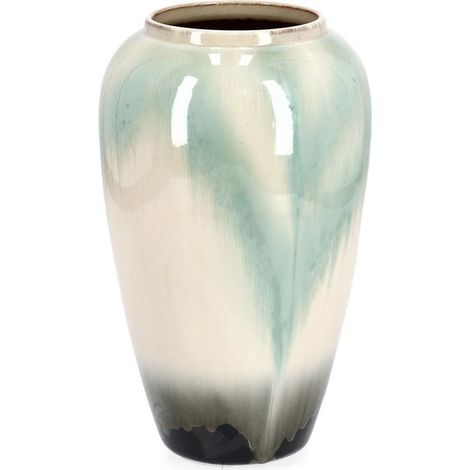 Vaso "Coira" bombato in terracotta smaltata per uso esterno h 40 cm