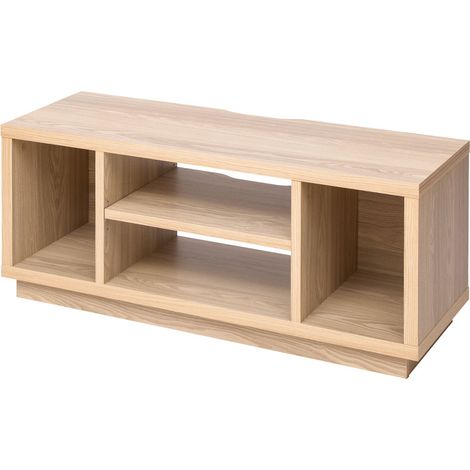 Iris Ohyama, TV-Ständer, TV-Ständer, TV-Arbeitstisch, Bildschirm bis zu 43 Zoll, OTS-100S, Hellbraun, W36 x D100 x H41,5 cm