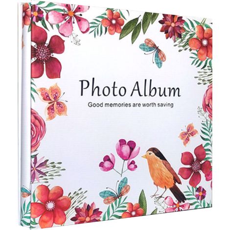 Album Photos 6 pouces 500 feuilles PVC transparent film intérieur reliure à vis aluminium couverture imperméable livre photos 4R sans plastification pages blanches 500 fleurs (1/5)