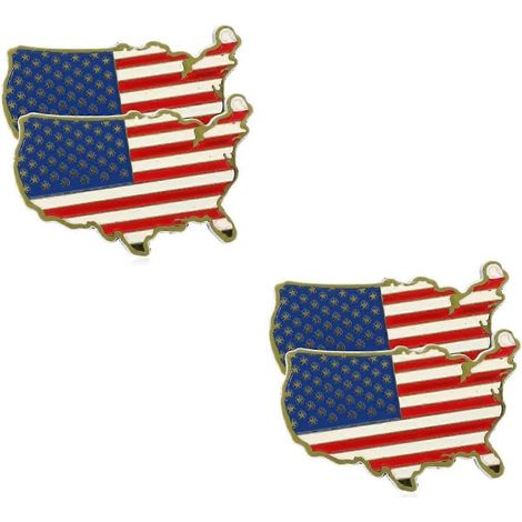 Lot de 4 aimants décoratifs pour réfrigérateur, autocollants drapeau et carte des États-Unis, aimant pour réfrigérateur drapeau américain (1/5)