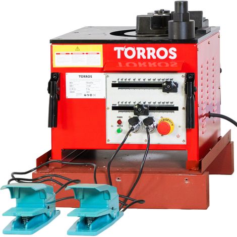 Torros – Plieuse fer à béton électrique pour cintrage barres d'armature 6-25 mm – Angles 0°-180° – Moteur 1,7 kW 230V – RB25