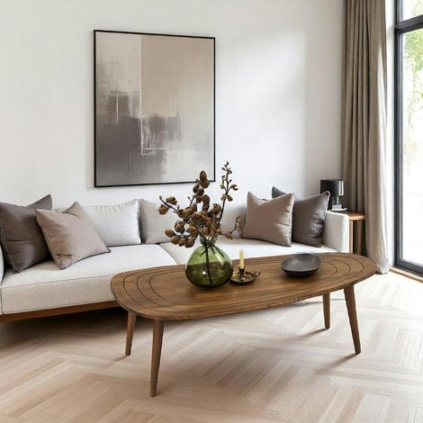 Table basse design en bois foncé - effet tronc d'arbre BOMA (1/5)
