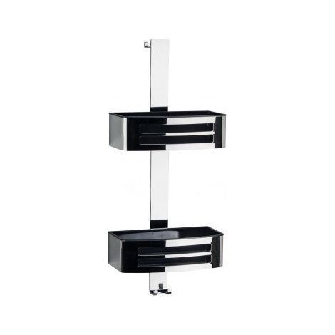 Double panier de rangement d’angle avec structure novellini R90CESTE0B Chrome-noir (1/3)