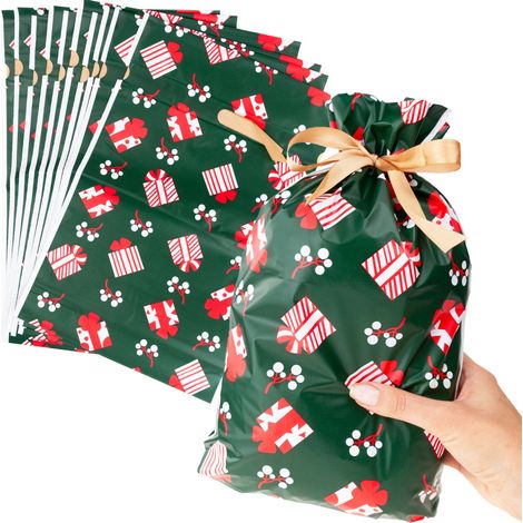 TG80076 Geschenktüten, Geschenktüten, Folientüten, 10 Stück, Weihnachtsmann (1/5)